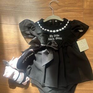 Elegant Black Baby Dress with Bow